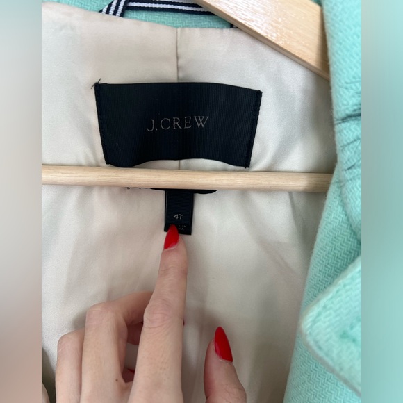 Mint J.Crew wool pea-coat with faux fur - Picture 3 of 4